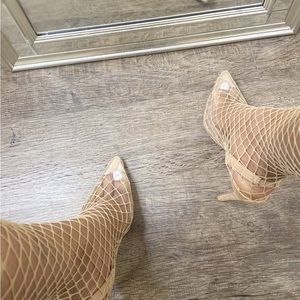 Cape Robbin Beige Mesh Heels